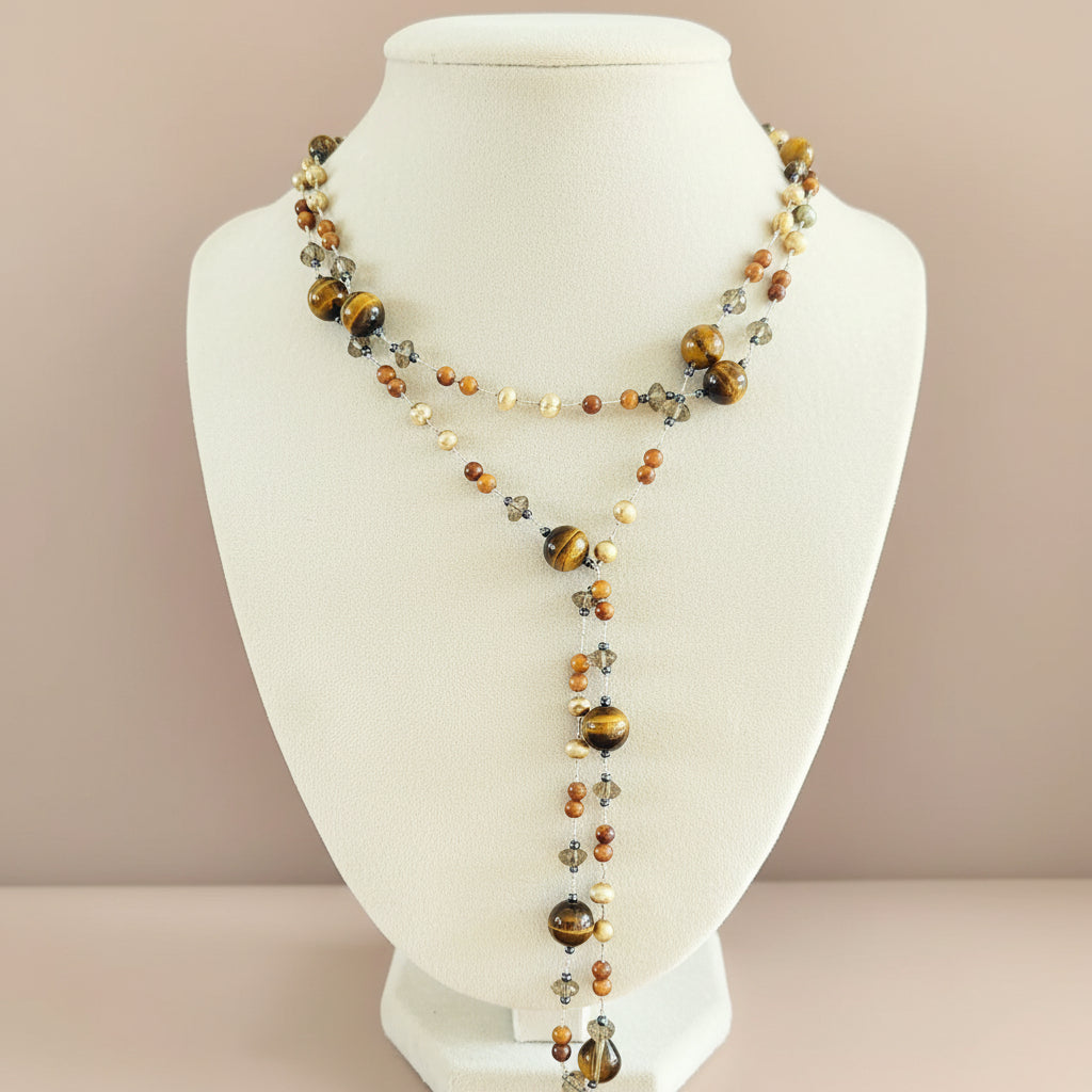 Collier pour Femme avec Pierres Œil de Tigre