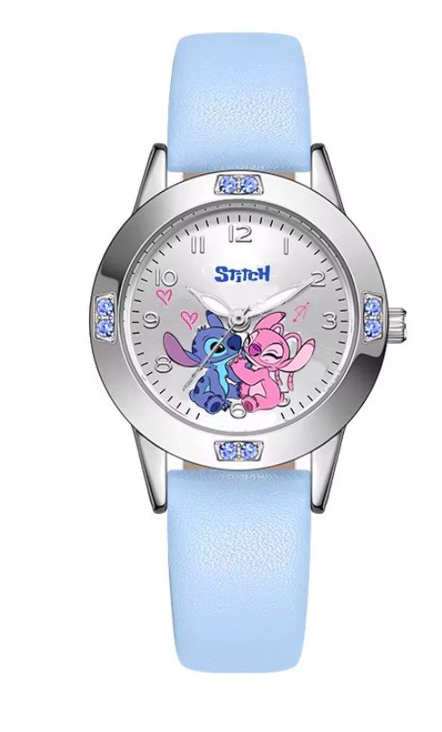 Relógio de Criança Quartzo do Lilo&Stitch em Couro e Aço Inoxidável