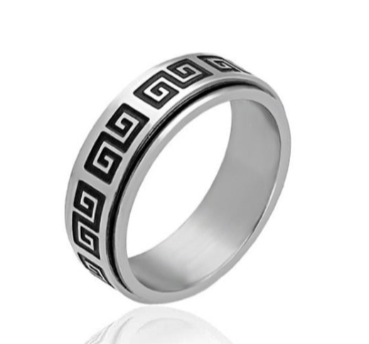 Anel em Aço Inoxidável 316L, Chave Grega T=5