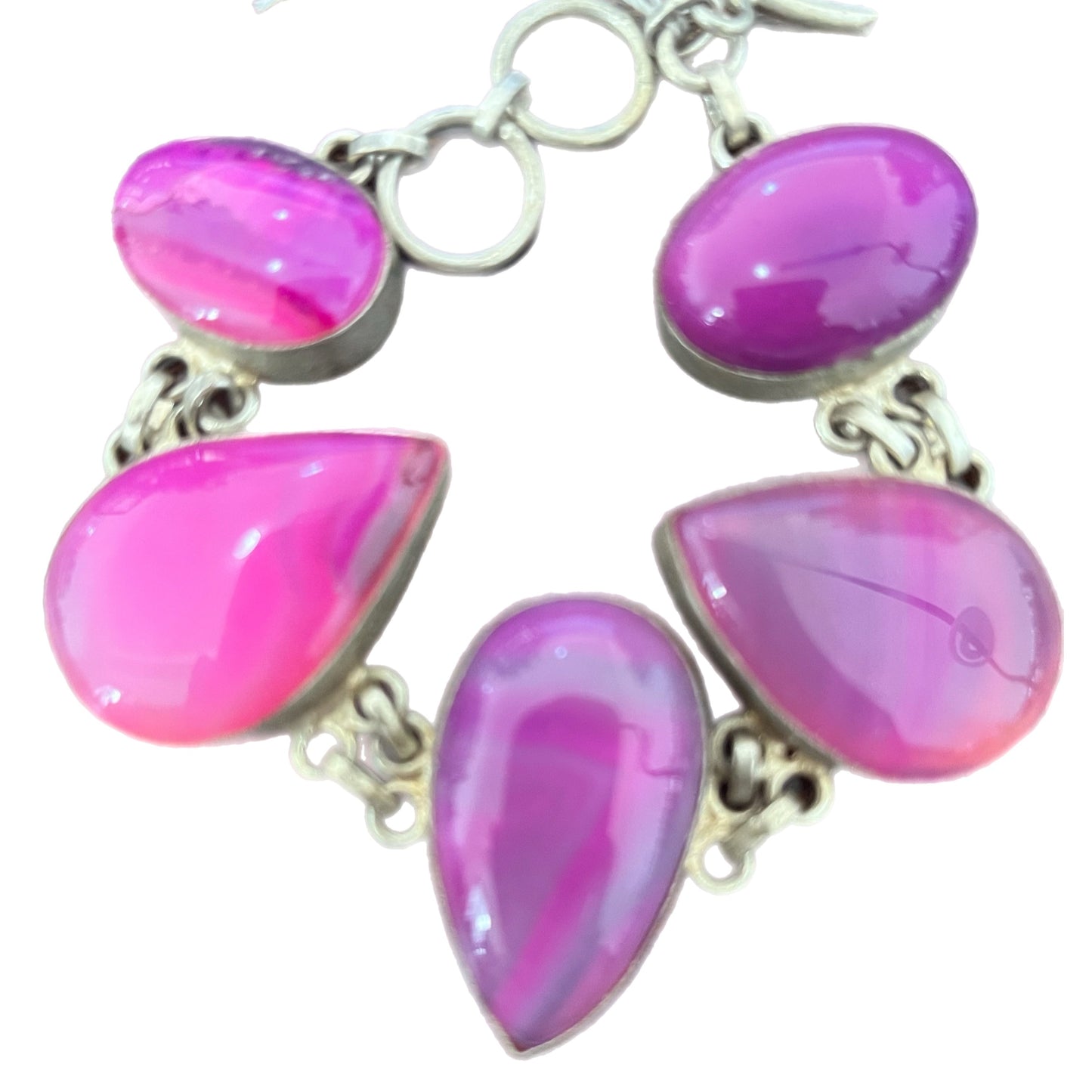 Pulseira de Senhora em Prata 925, Jaspe Ágata Rosa