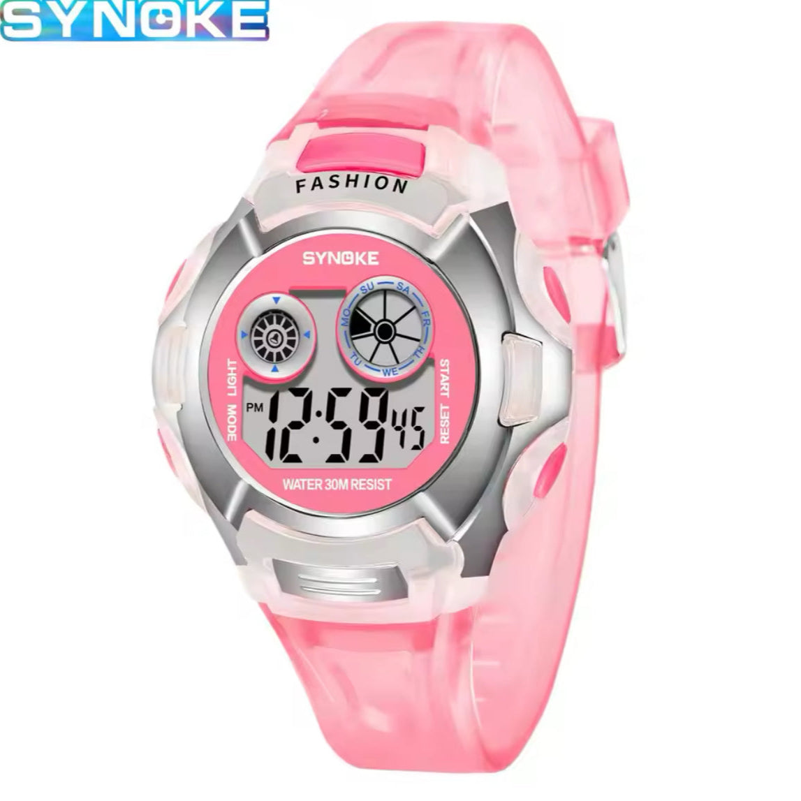 Relógio de Criança Electrónico, Synoke Rosa