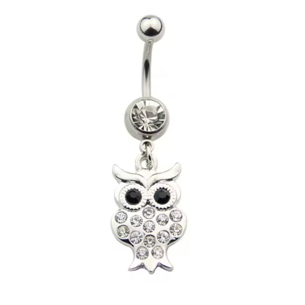 Piercing de Umbigo em Aço Inoxidável, Coruja