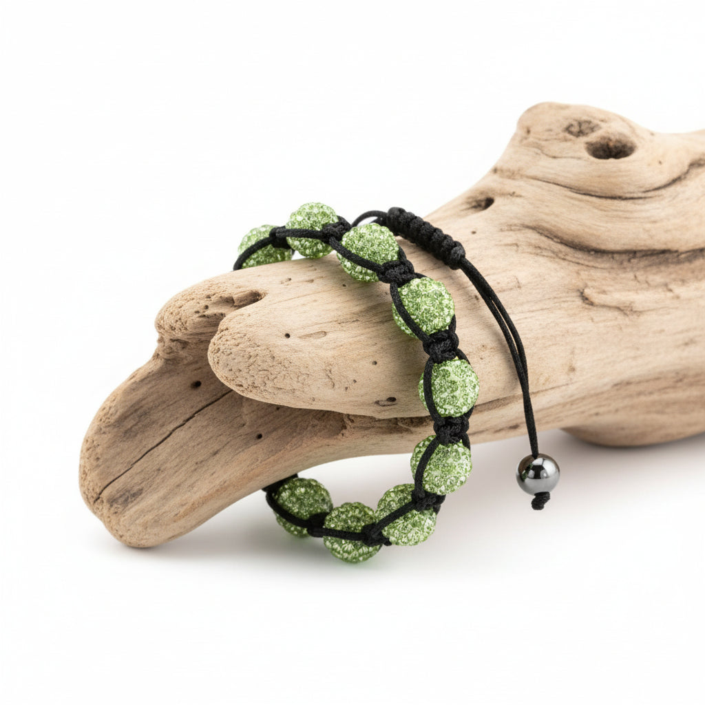 Pulseira Shambala Verde com Cristais Swarovski