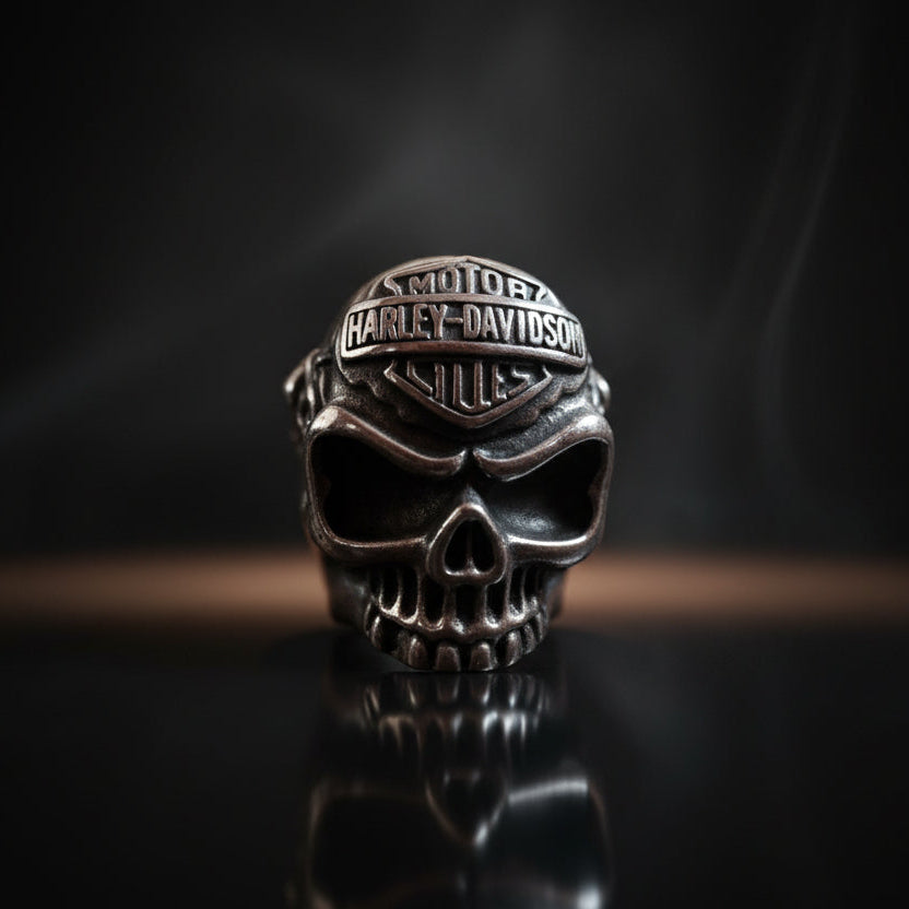 Anel de Homem em Aço Inoxidável 316L, Harley D. Caveira T= 12