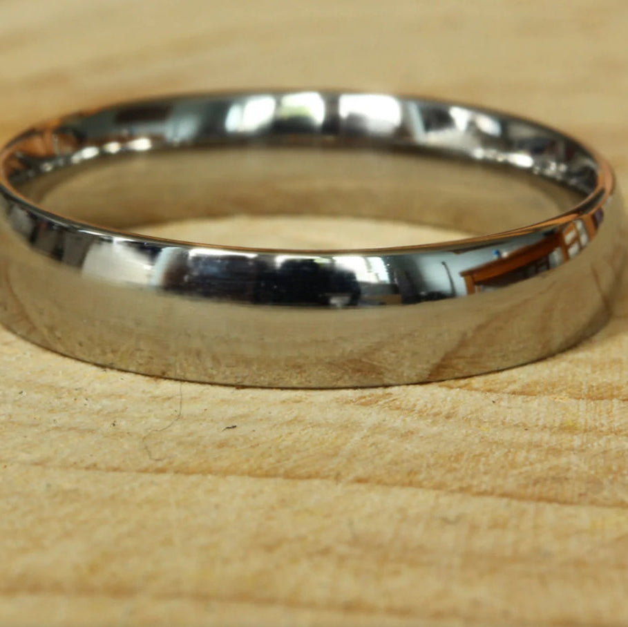 Anel em Titanium Polido, Tipo Aliança