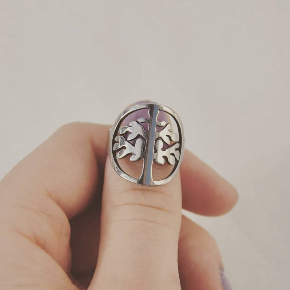 Bague femme en acier inoxydable, Arbre de Vie