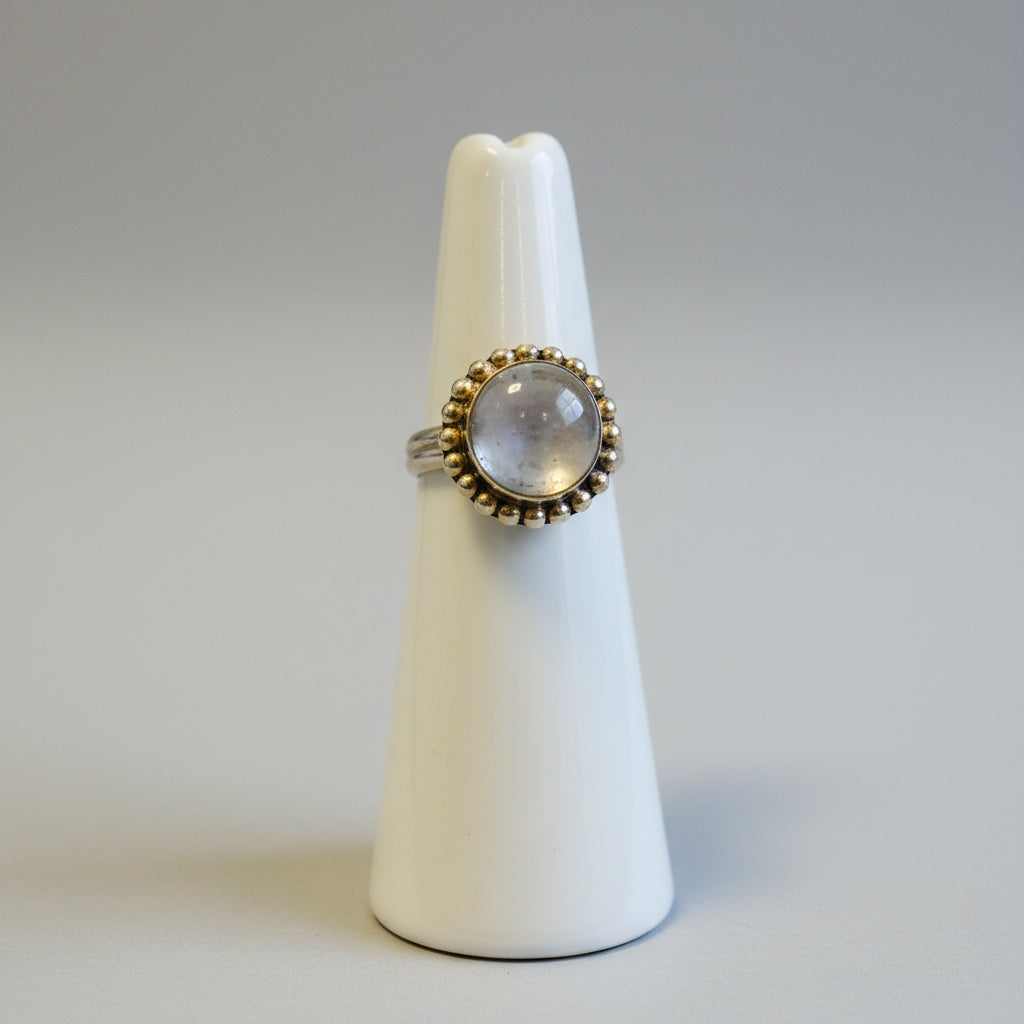Bague pour Femme en Argent 925 avec Pierre Naturelle Lune Arc-en-ciel