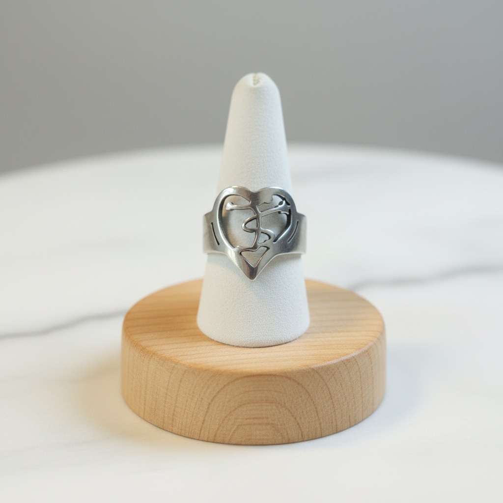 Women's Stainless Steel Ring, Heart