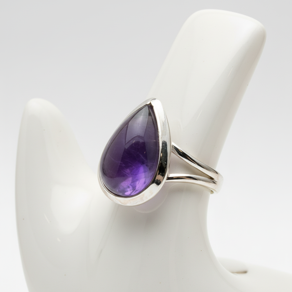 Bague en argent avec pierre naturelle Kyanite T:8