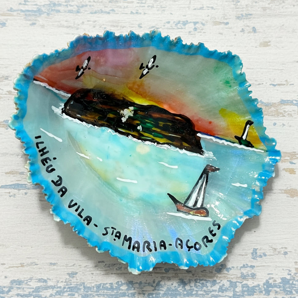 Íman de Lapa Grande Pintado à Mão - Carlos Pereira (Ilhéu da Vila, Santa Maria, Açores)