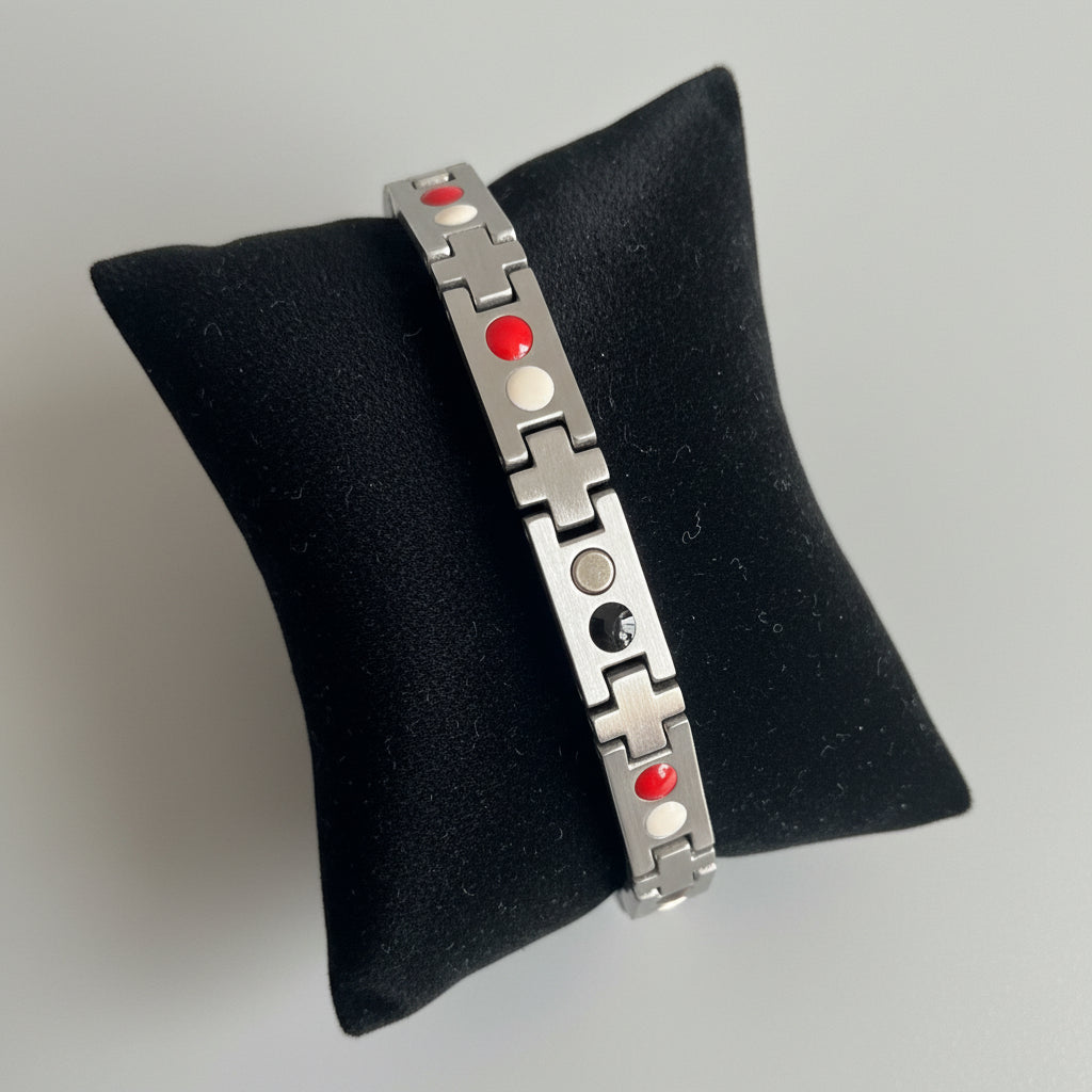 Bracelet en acier inoxydable, magnétique thérapeutique rose