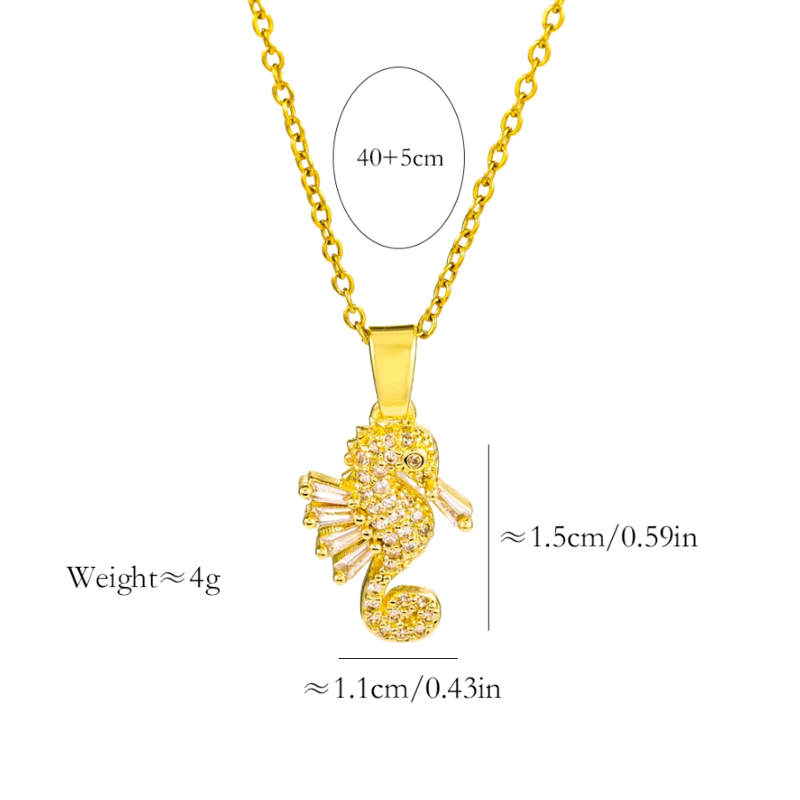 Collier pendentif hippocampe – Ingénierie en acier au design de luxe