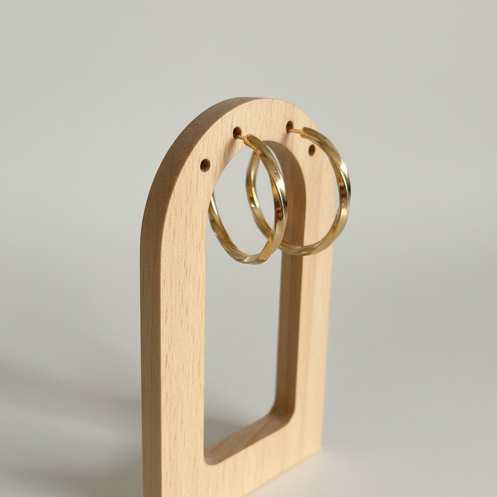 Argolas de Senhora em Ouro Laminado 10K, Mobius