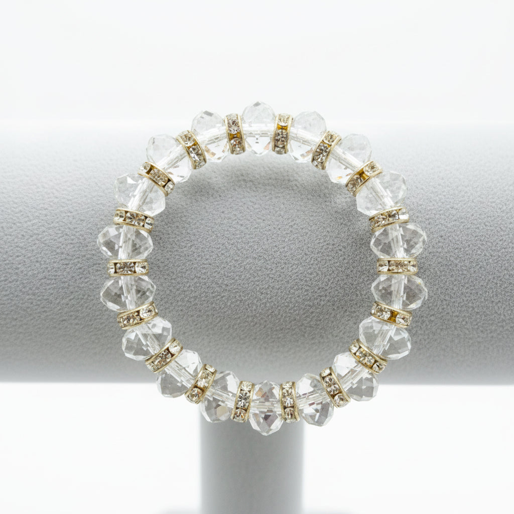 Pulseira de Senhora com Cristal de Rocha e Zircónias