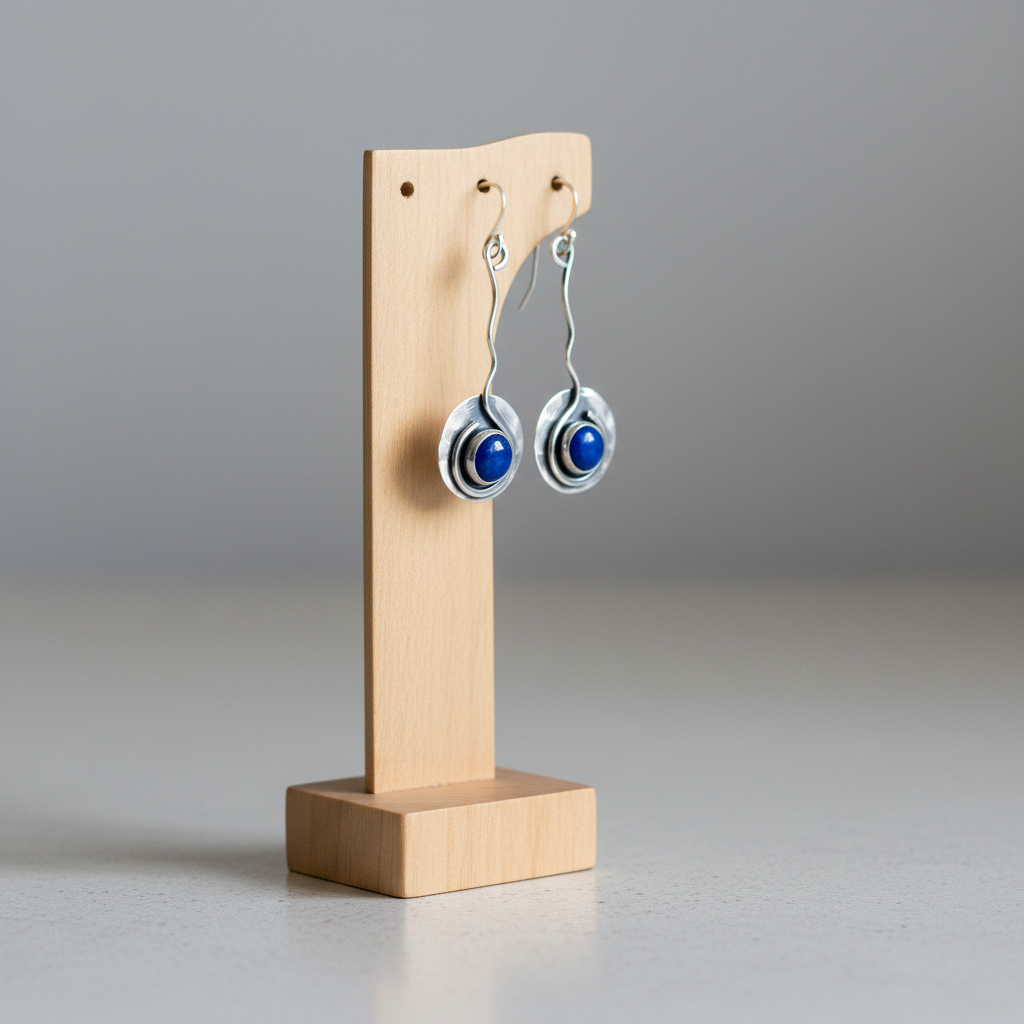 Boucles d'oreilles pour femme, tribal bleu