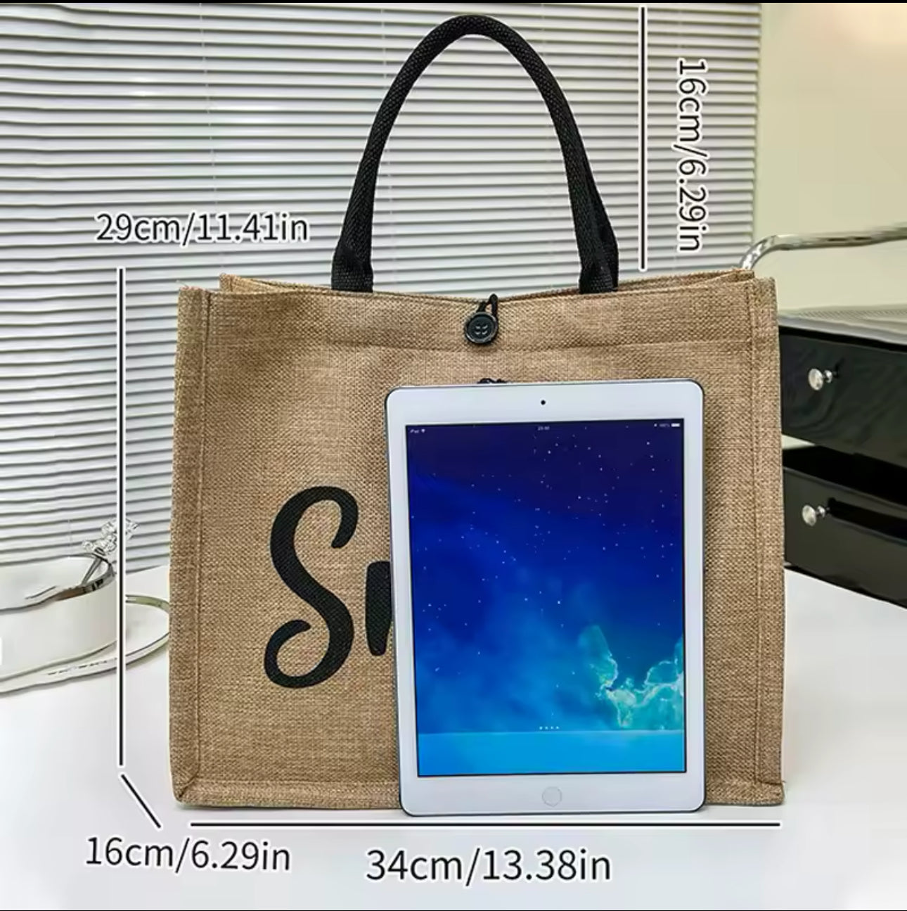 Mala Tote Smile – O Equilíbrio entre a Juta Natural e a Pintura Artesanal
