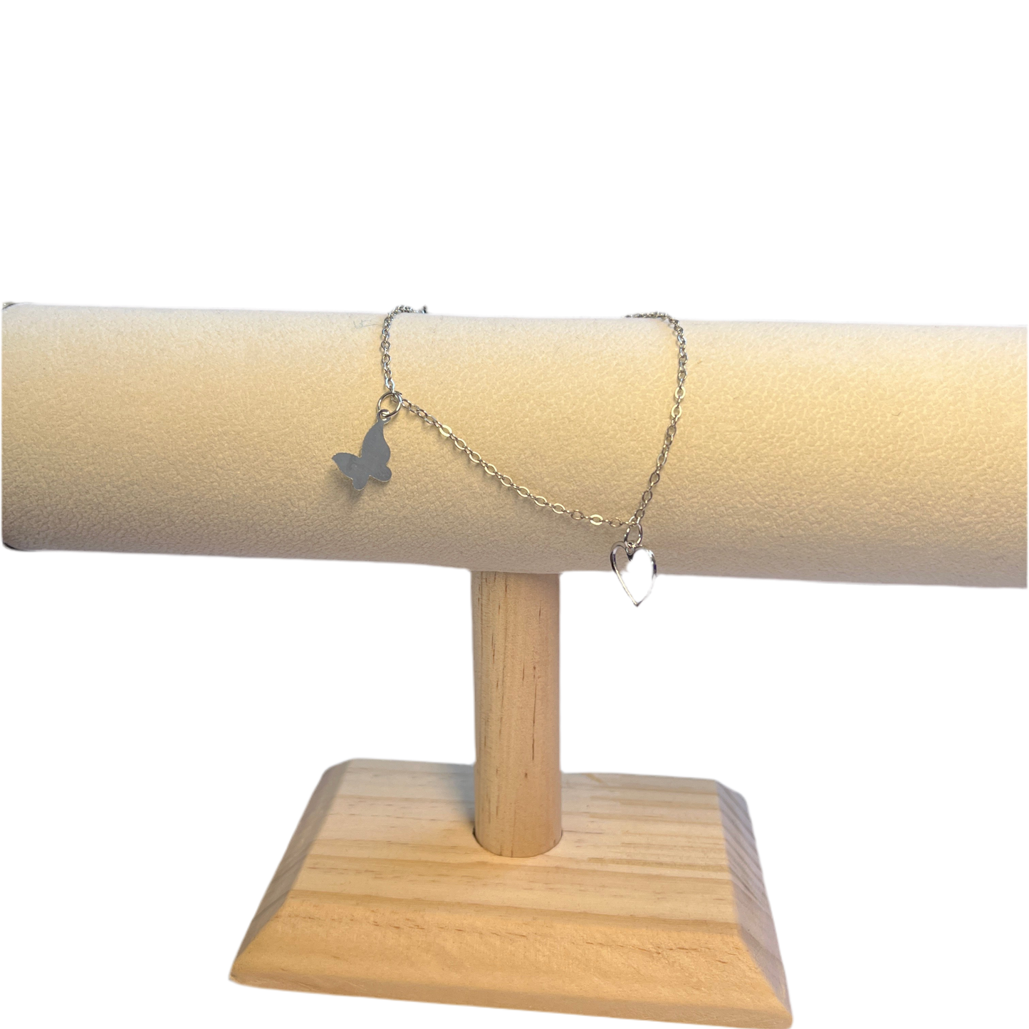 Pulseira de Senhora em Fantasia, Borboleta e Coração
