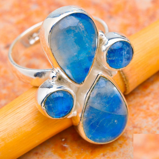 Bague en Argent avec Pierre Naturelle de Lune T:6