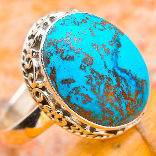 Bague en argent avec pierre naturelle turquoise Bisbee T:8.