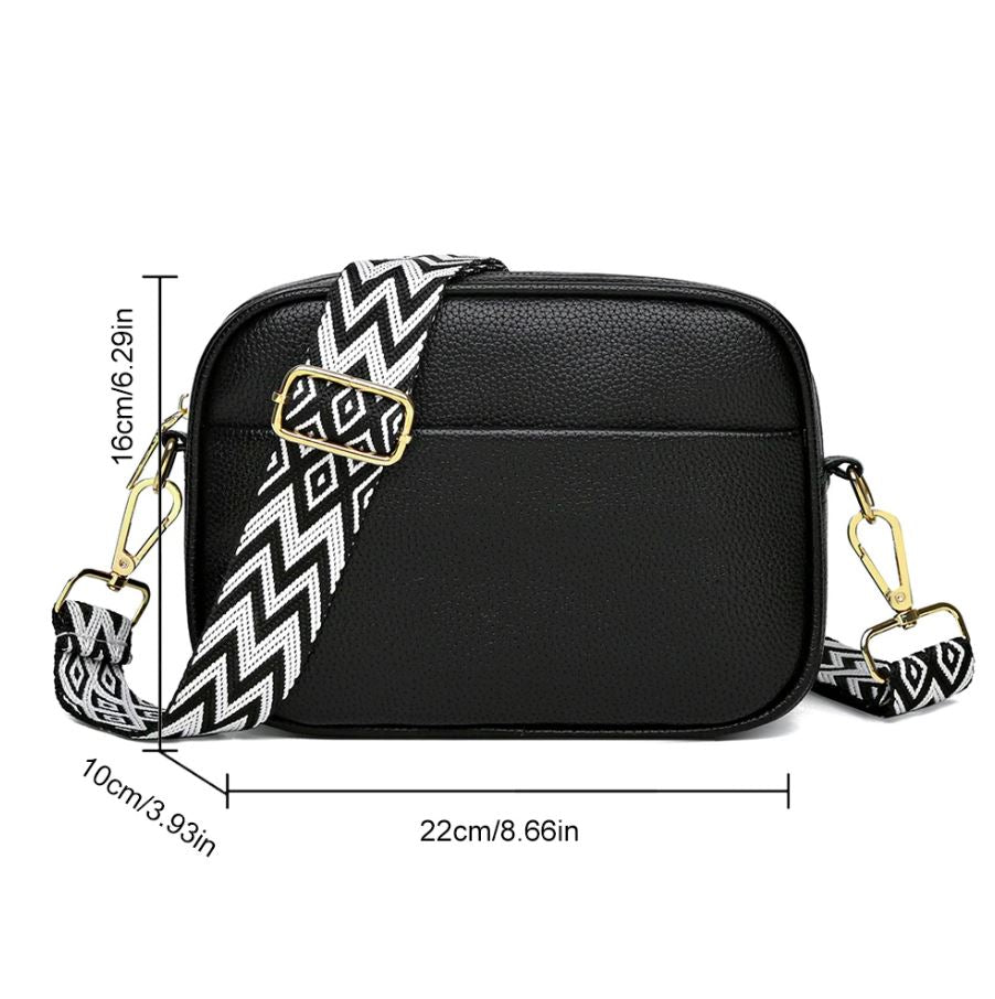 Bolsa CrossBody de Senhora em Couro Pu com Duas Alças, Azul