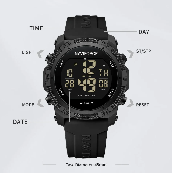 Relógio Masculino Naviforce NF7104 – Resistência 5ATM e Multifuncional, Com Caixa