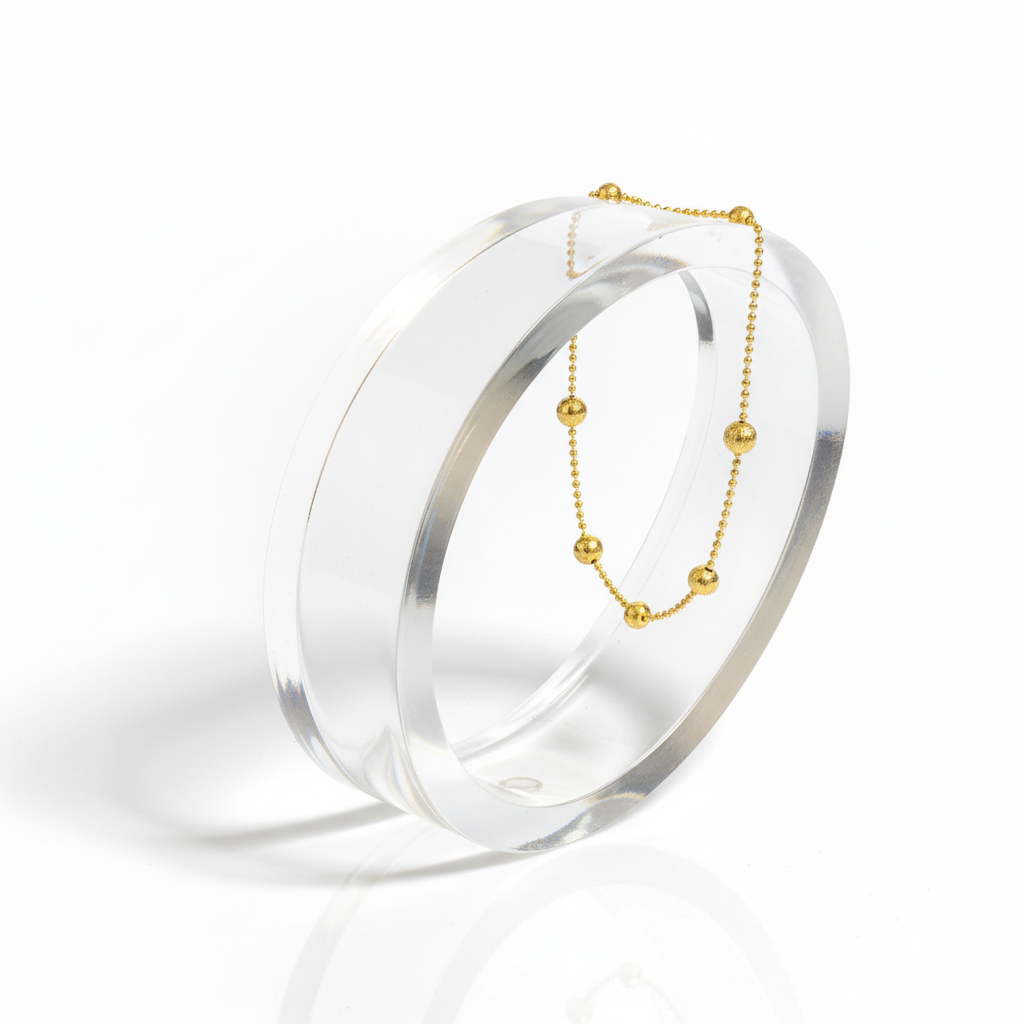 Pulseira Tornozelo de Senhora em Ouro Laminado 10K, Borlotas