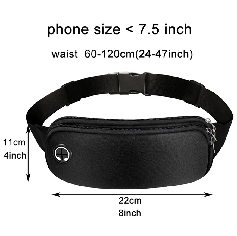 Bolsa de Cintura de Senhora para Desportes, Preta