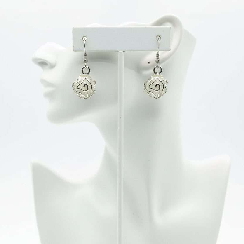 Boucles d'oreilles pour femme en argent 925, fleur