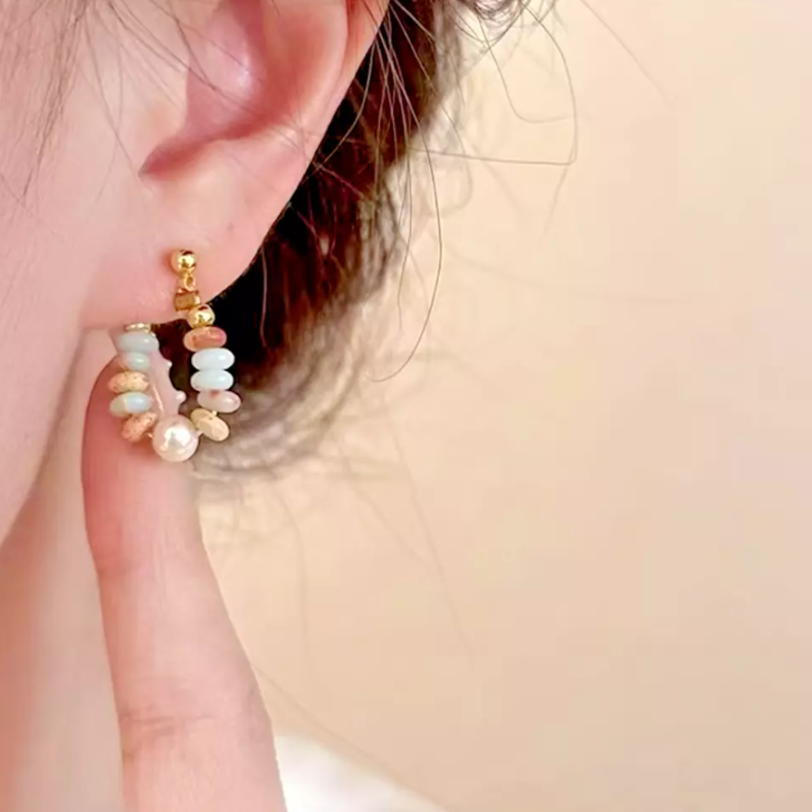Boucles d'oreilles fantaisie pour femme, pierres synthétiques