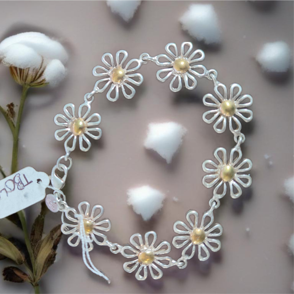 Pulseira de Senhora em Prata, Flor