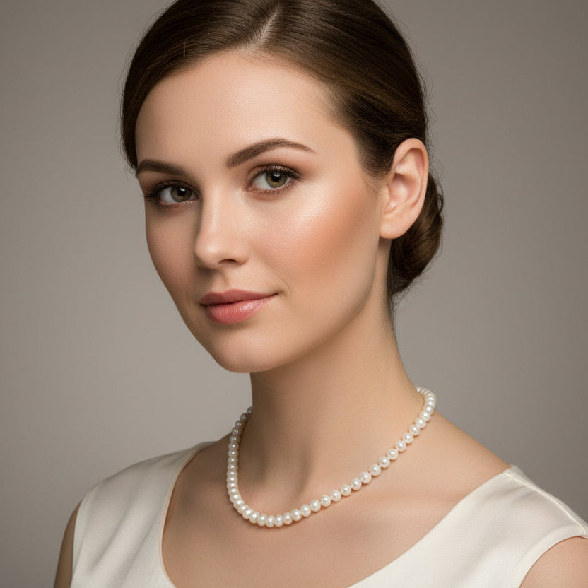 Collier pour femme avec perles d'eau douce naturelles