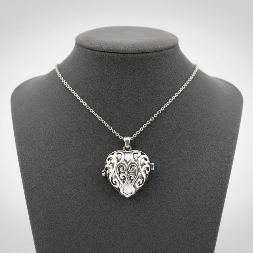 Collier en acier inoxydable, Cœur aromathérapie