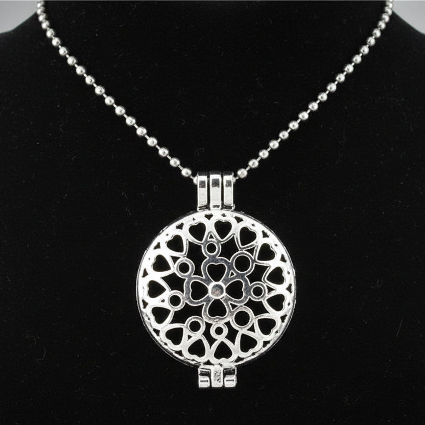 Collier en acier inoxydable, Fleur d'aromathérapie