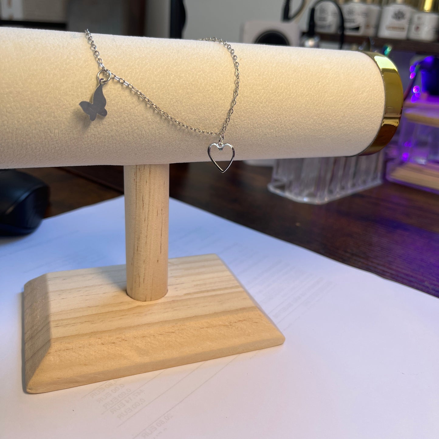 Pulseira de Senhora em Fantasia, Borboleta e Coração