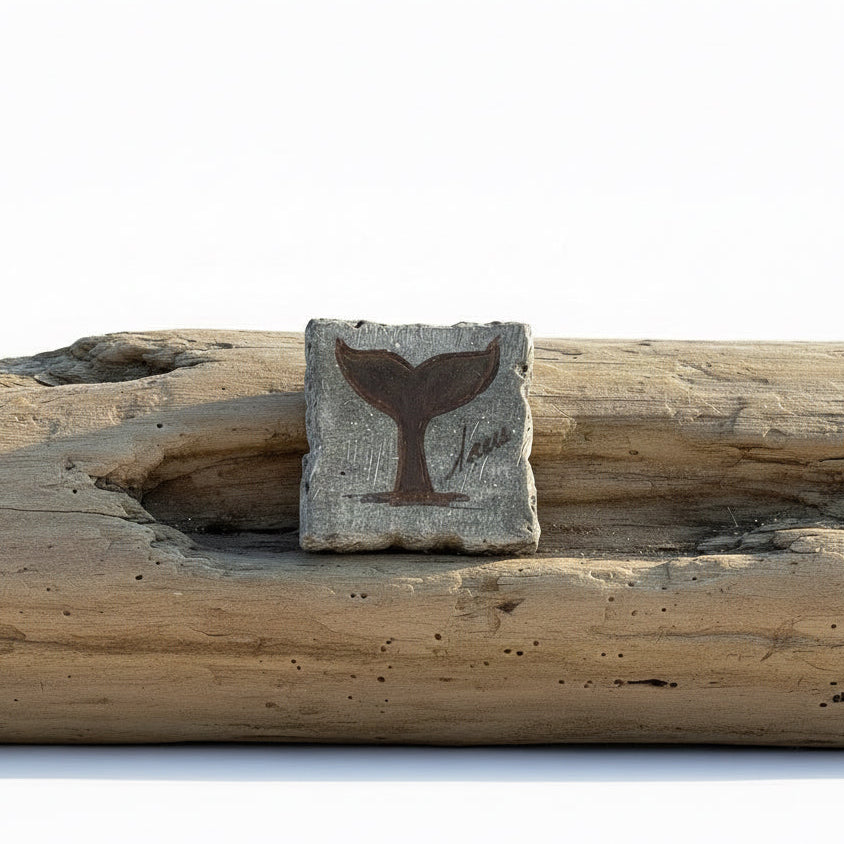 Iman Cauda de Baleia em Pedra Vulcânica Natural – Artesão Francisco