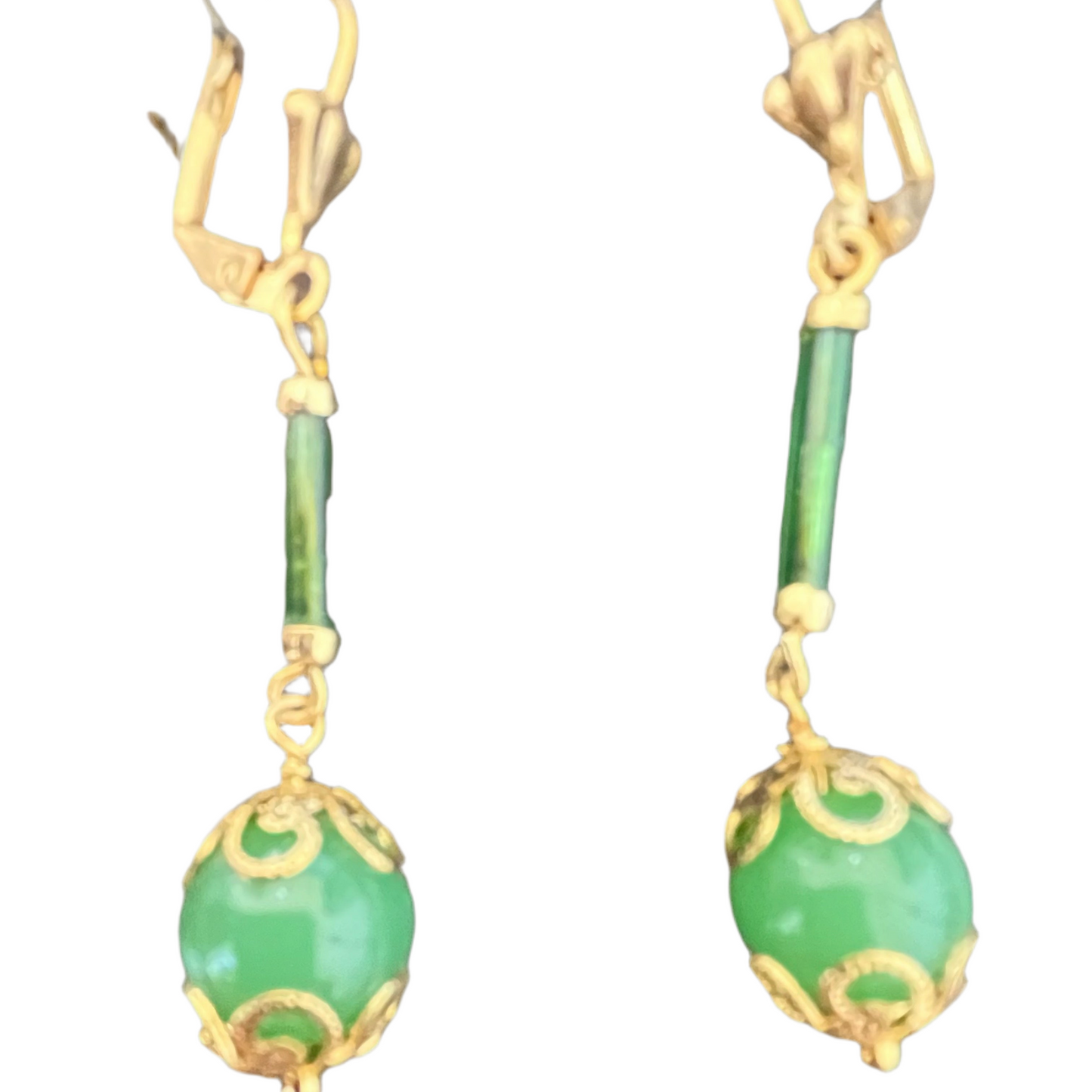 Brinco de Senhora em Ouro Laminado com Pedras de Peridoto