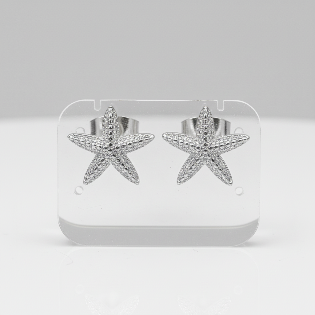 Brincos Stud Estrela do Mar Silver – Essencial Coleção Mar e Vida