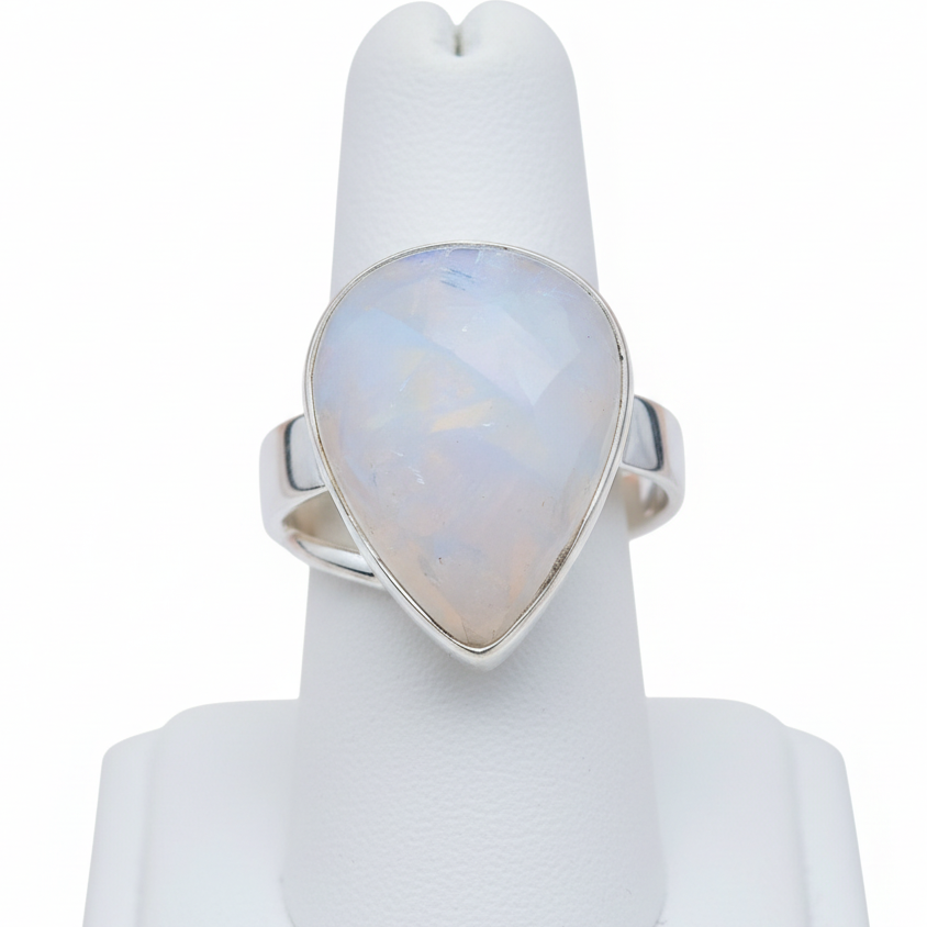 Bague en Argent avec Pierre Naturelle Lune T:9,5