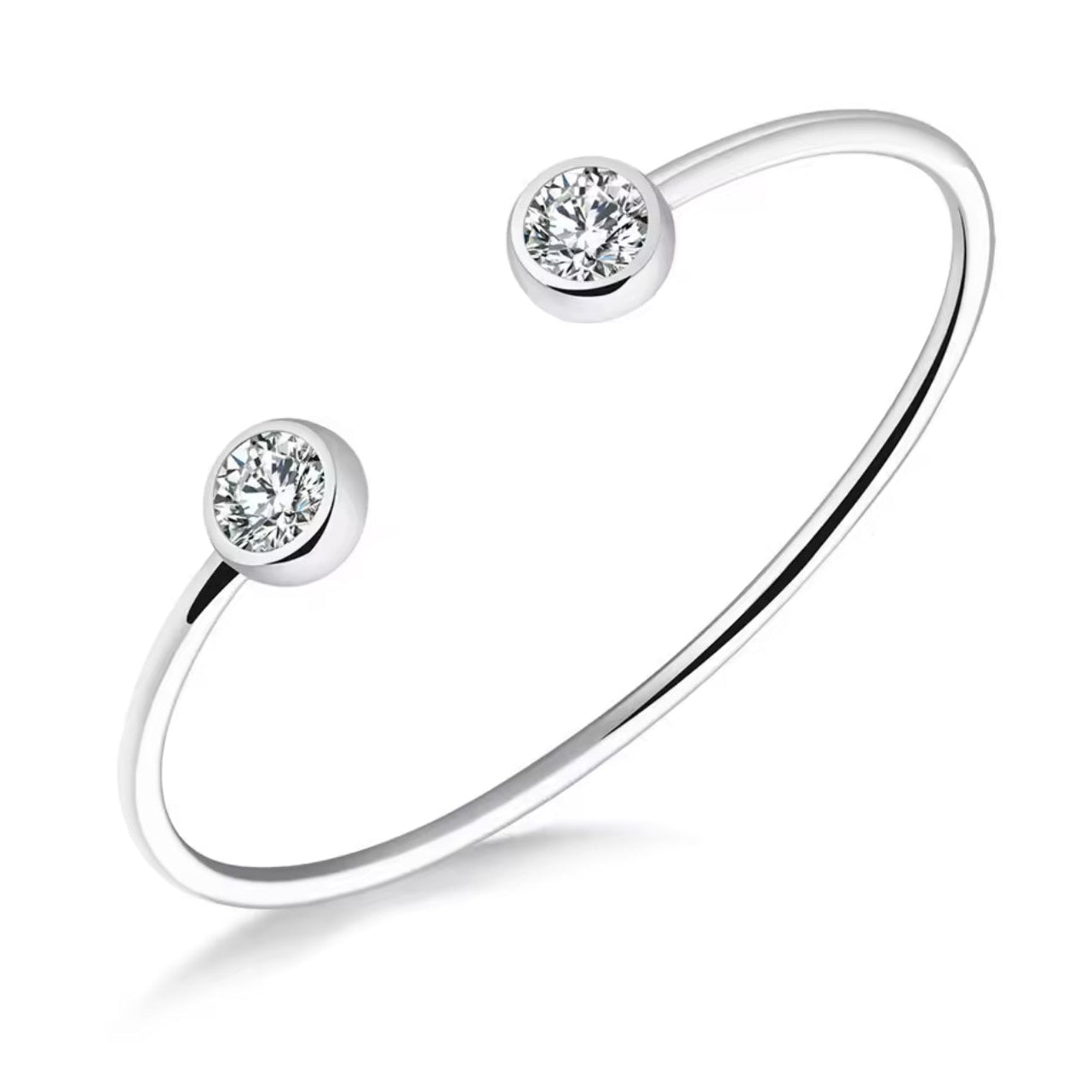 Pulseira Bangle Minimalist Shine – Aço e Zircónia Cúbica