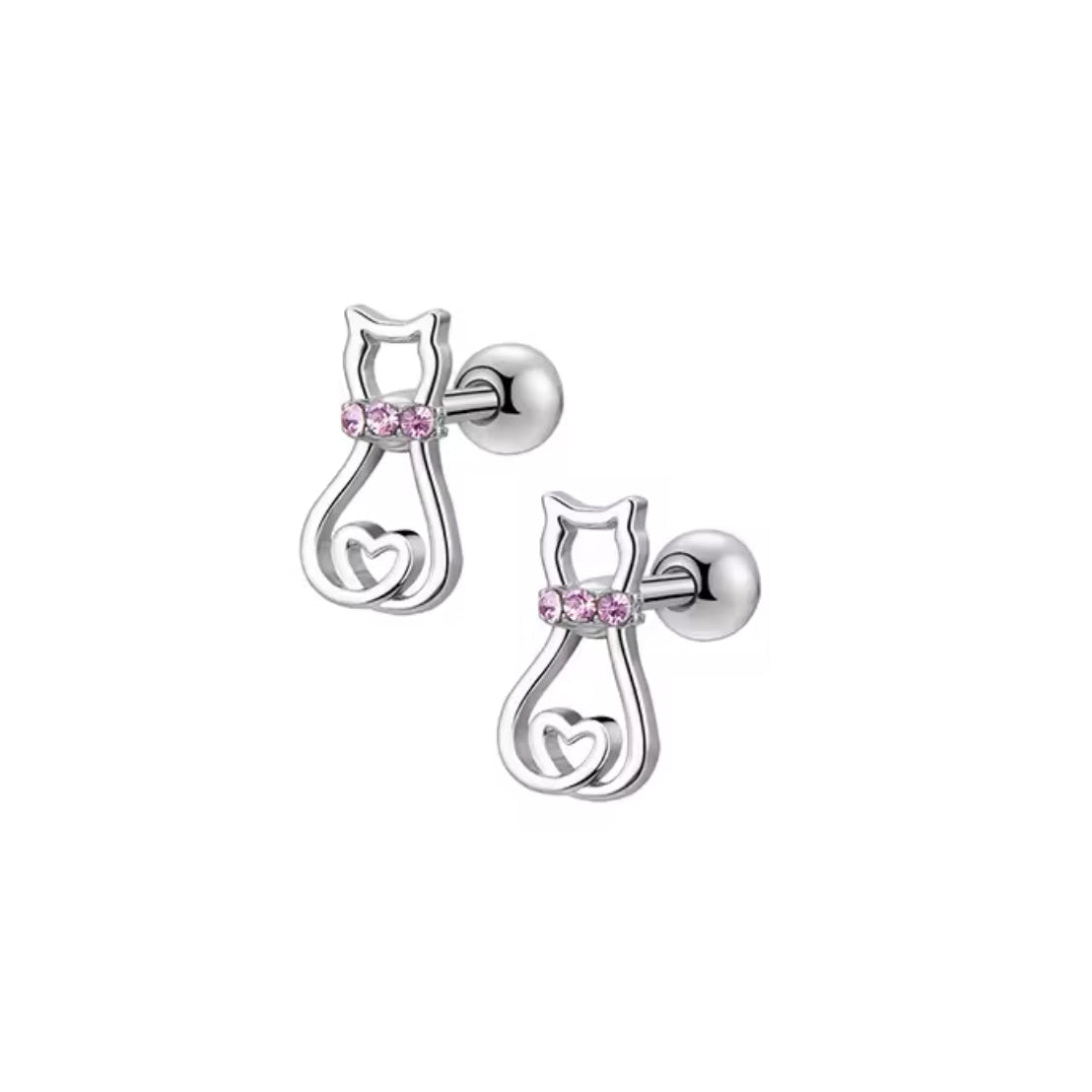 Cat Love Earrings: The Elegance of Surgical Steel That Cares for You