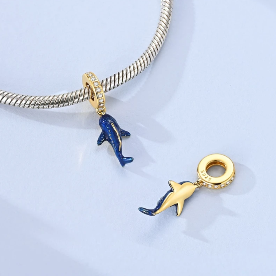 Conta em Prata 925, Tubarão-Baleia #Brilha no Escuro