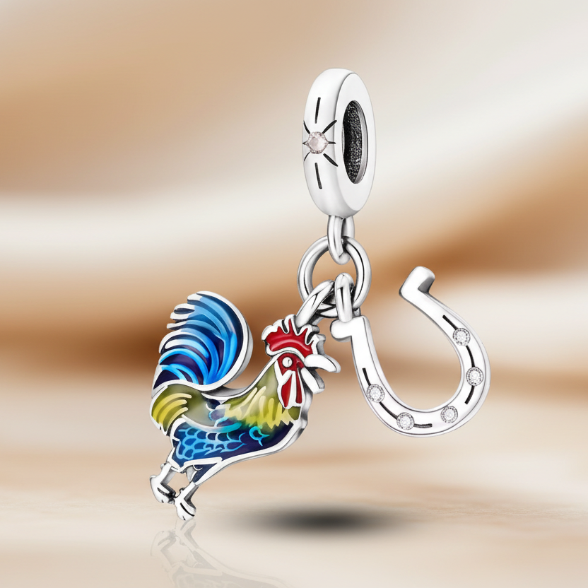 Breloque en Argent 925, Poule