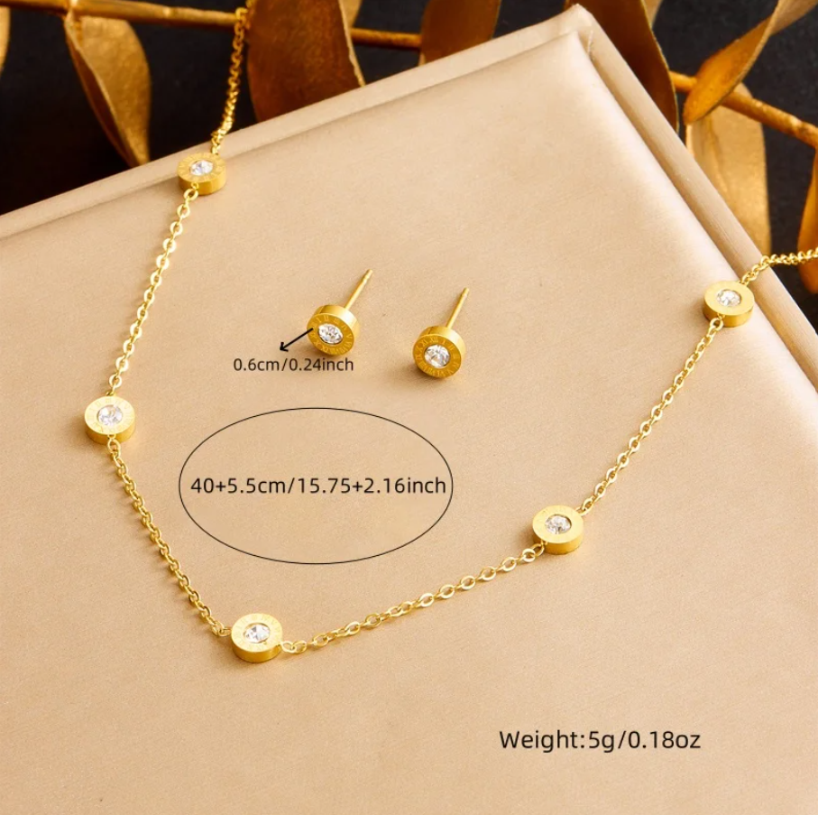 Conjunto Roman Luxury em Aço 316L – A Elegância Clássica no Seu Look