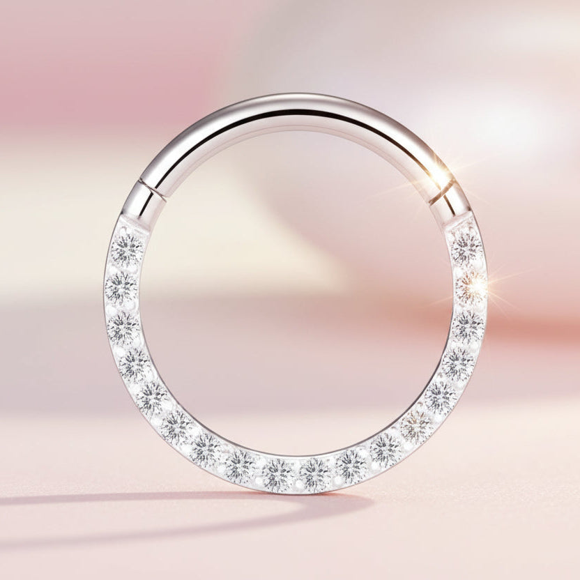 Anneau de Nez en Titane avec Zircons