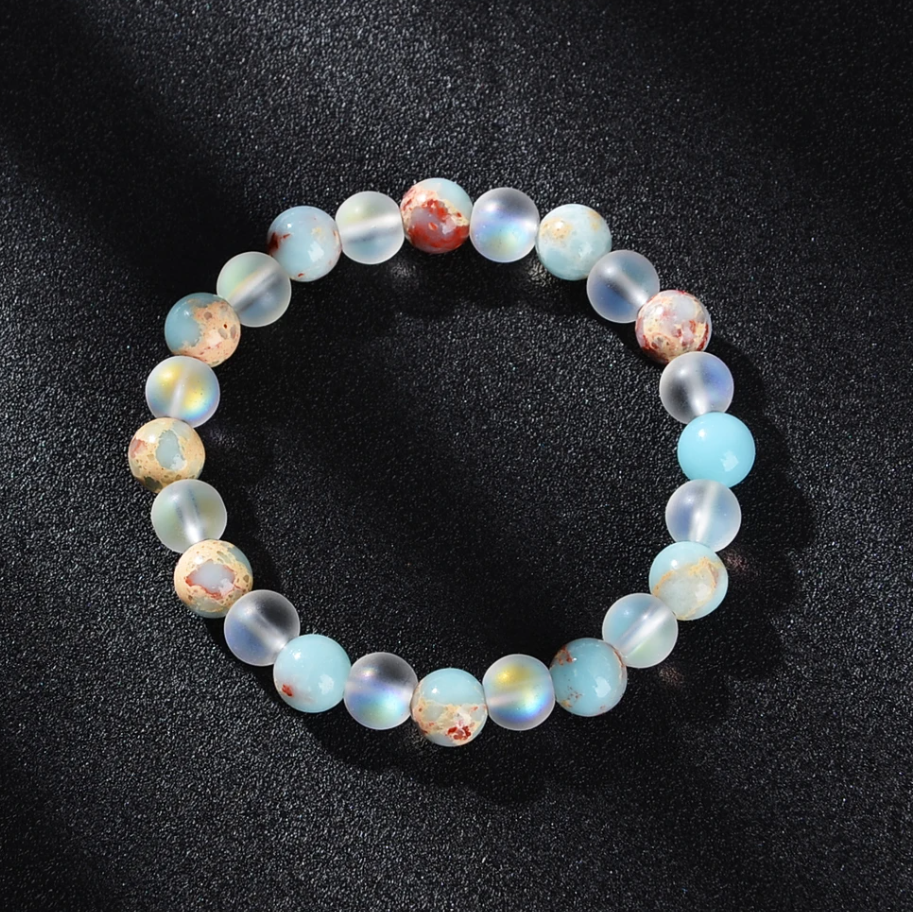 Bracelet Équilibre – Quartz Aura & Sédiment Océanique