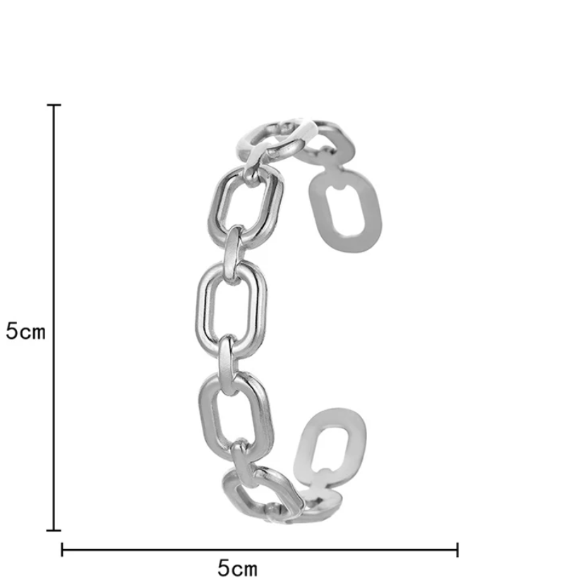 Pulseira de Senhora Dieyuro em Aço Inoxidável, Elo Quadrado