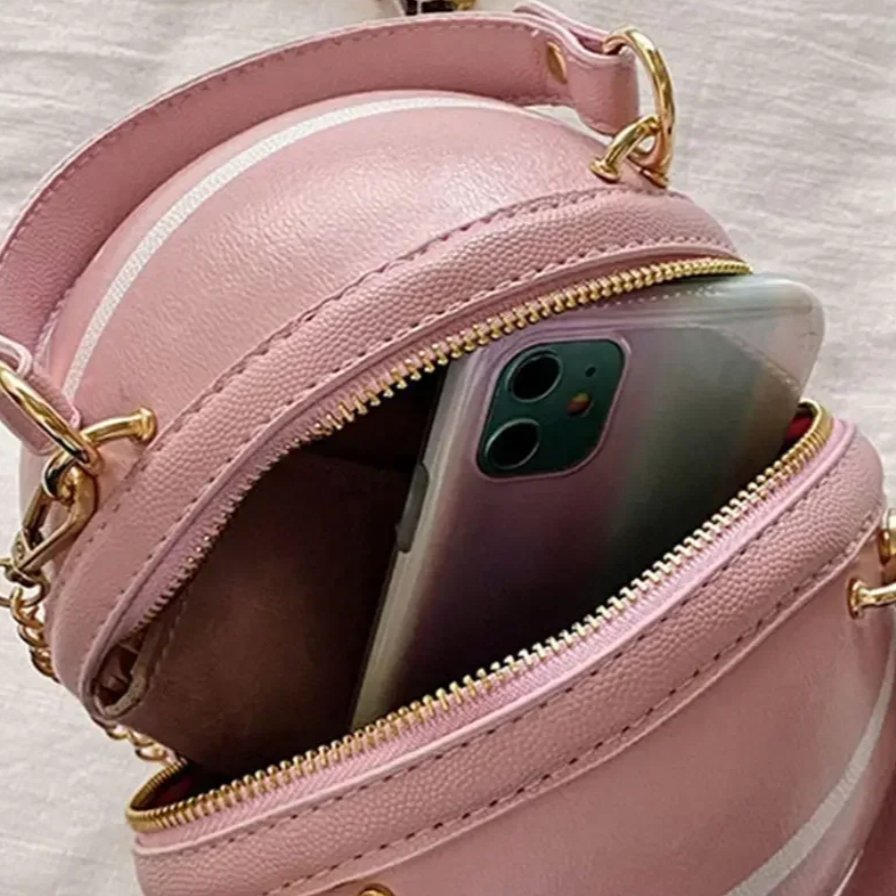 Bolsa Tote em Couro PU Rosa, Bola de Basketball