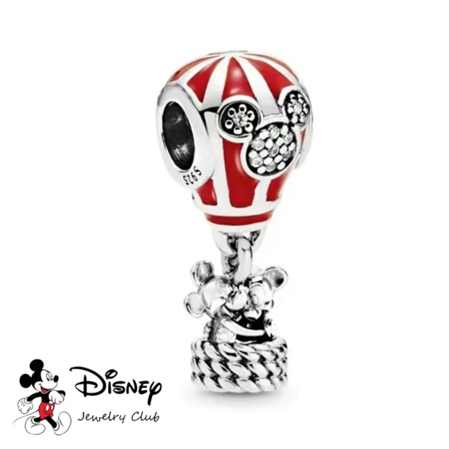 Conta em Prata 925, Mickey e Minnie Amor Verdadeiro no Balão de Ar Quente