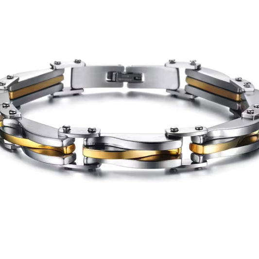 Pulseira de Homem em Aço Inoxidável, Entrelaçada