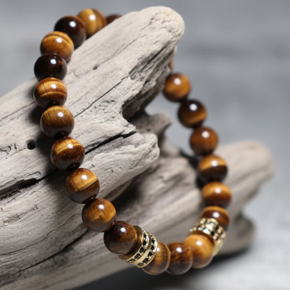 Pulseira Onyx & Tiger’s Eye Premium – O Poder da Elegância Bruta